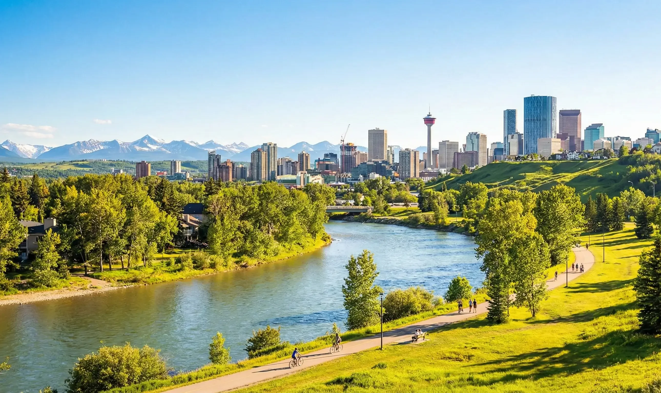 Calgary skyline and surrounding areas